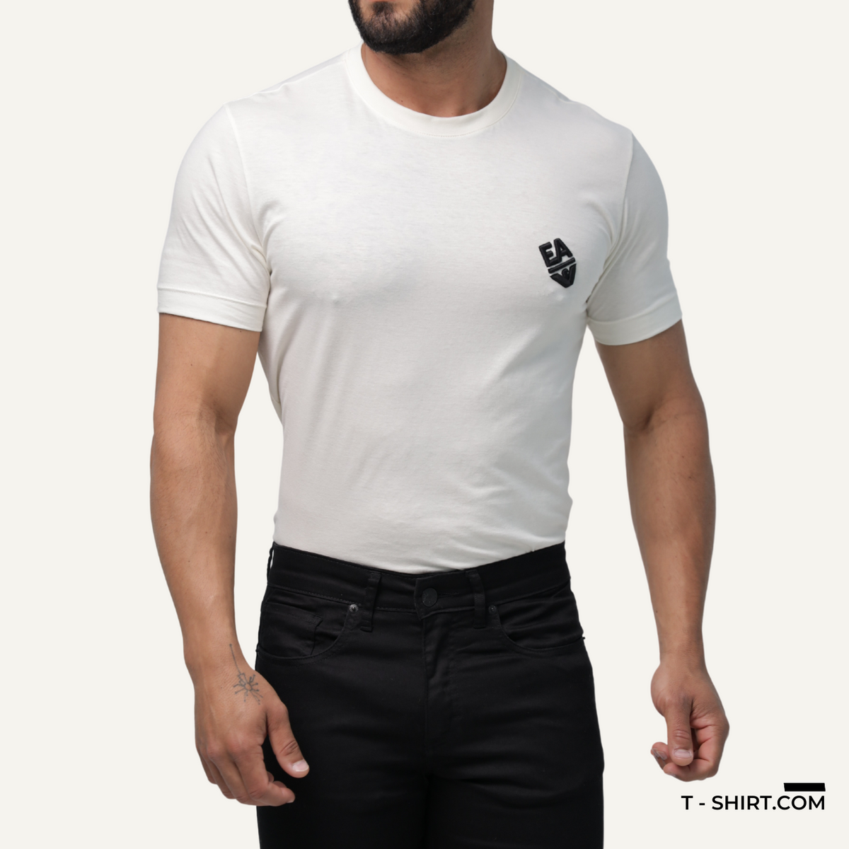 Camiseta Empório Armani Bordada Logo Duplo