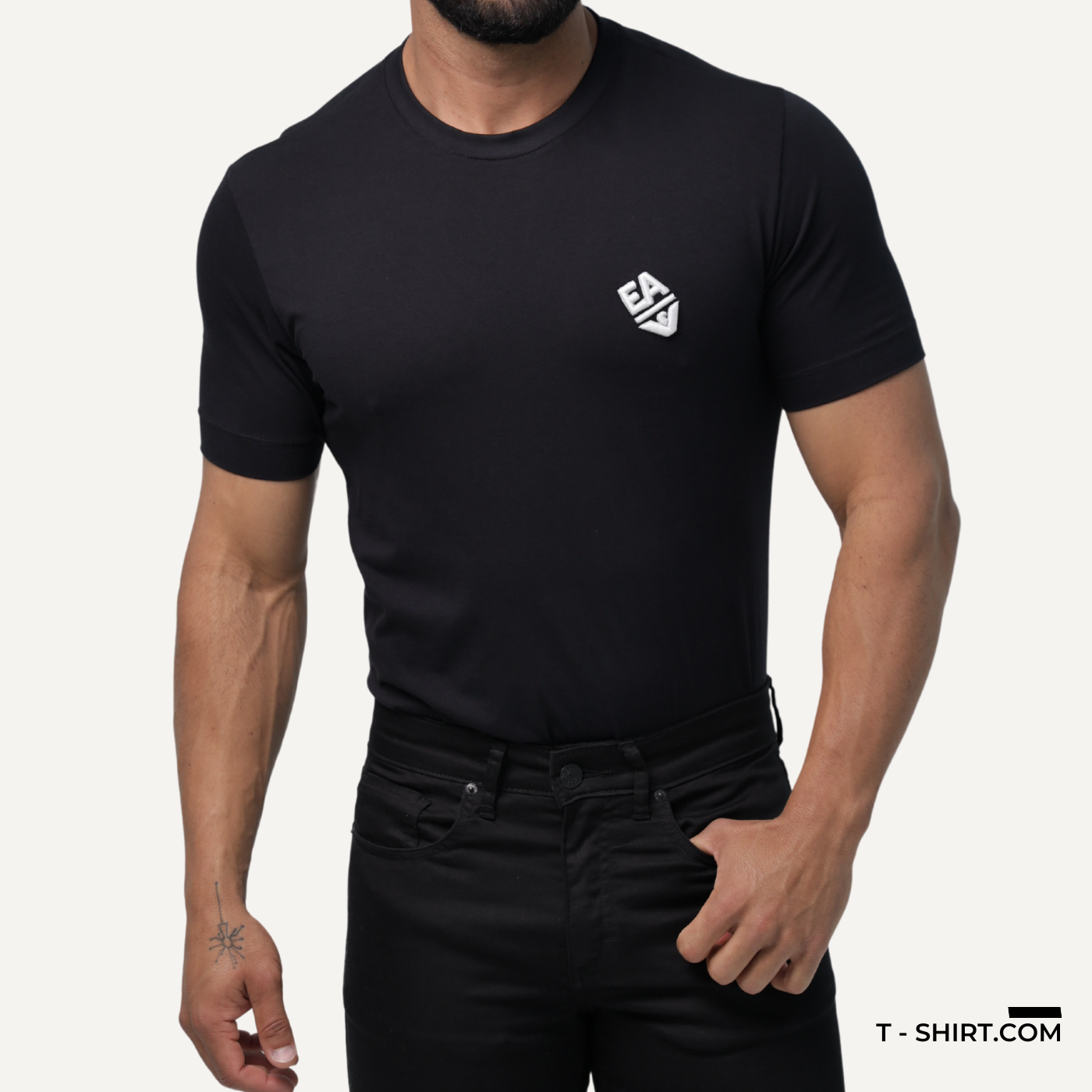 Camiseta Empório Armani Bordada Logo Duplo